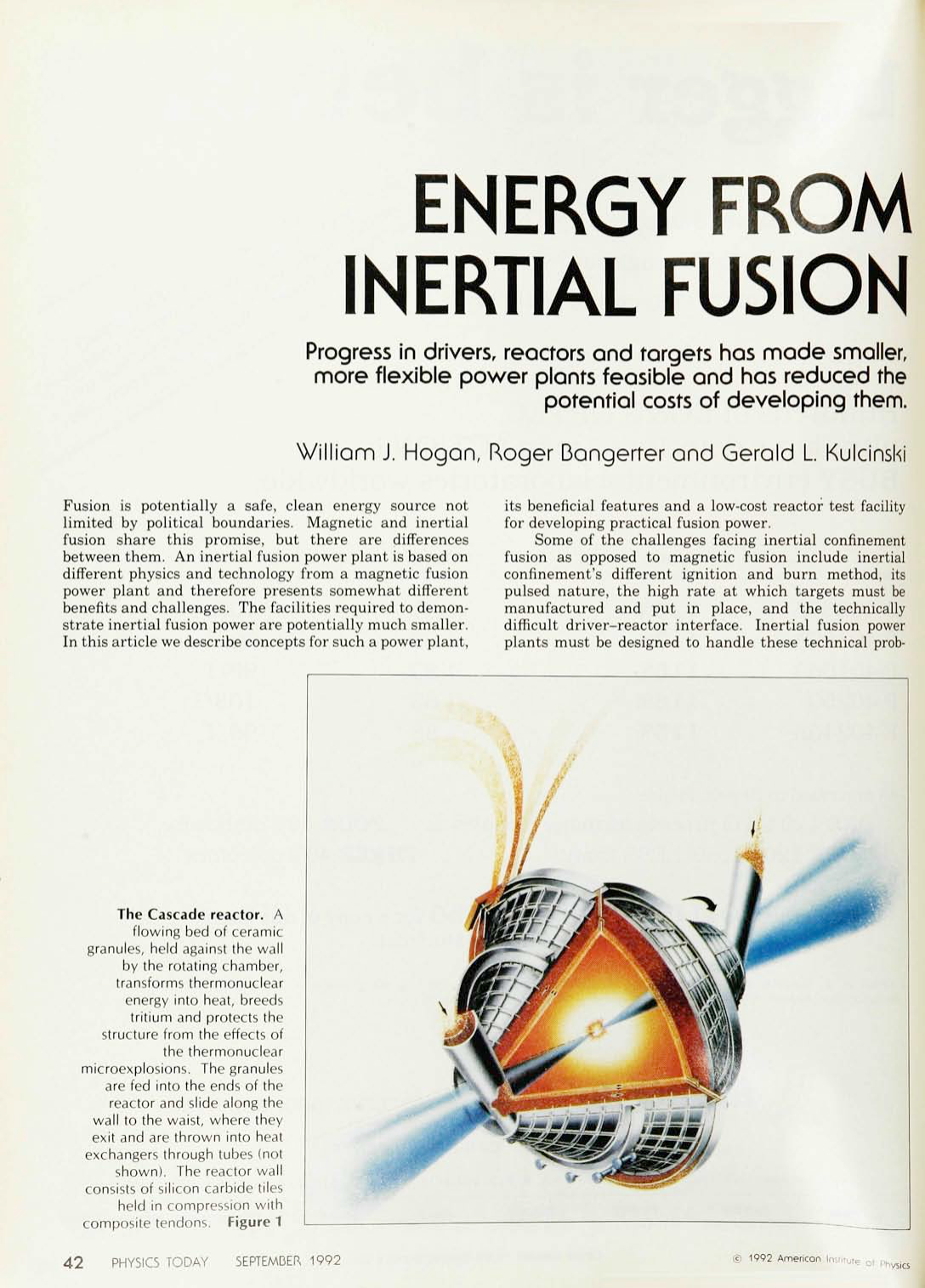 First page of Energy from Inertial Fusion